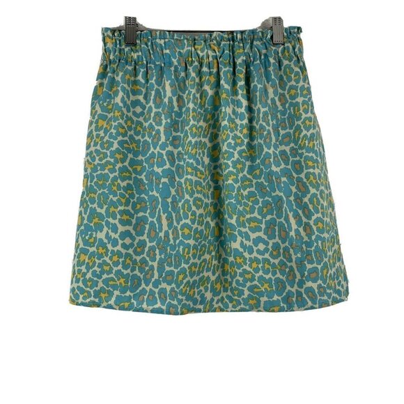 Francescas Moonlight Blue Leopard Print Mini Skirt - Picture 1 of 7
